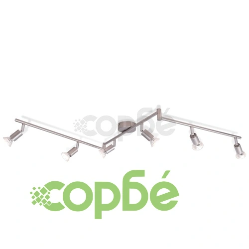 полилей с LED насочени светлини, 6 бр, гланциран никел ➤ топ цена ➤ sorbe.bg