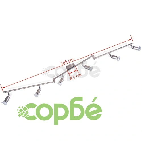 полилей с LED насочени светлини, 6 бр, гланциран никел ➤ топ цена ➤ sorbe.bg