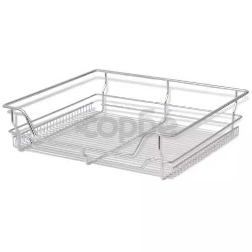 Плъзгащи се телени кошници, 2 бр, сребристи, 600 мм  ➤ топ цена ➤ sorbe.bg