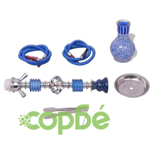 Наргиле / Шиша с 2 маркуча, синьо, 55 см ➤ топ цена ➤ sorbe.bg