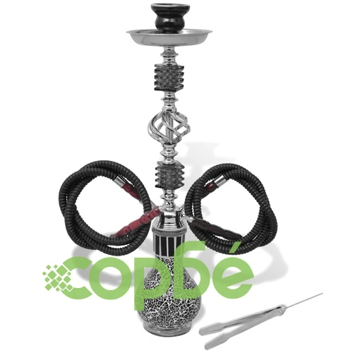 Наргиле / Шиша, с 2 маркуча, черно, 55 см ➤ топ цена ➤ sorbe.bg