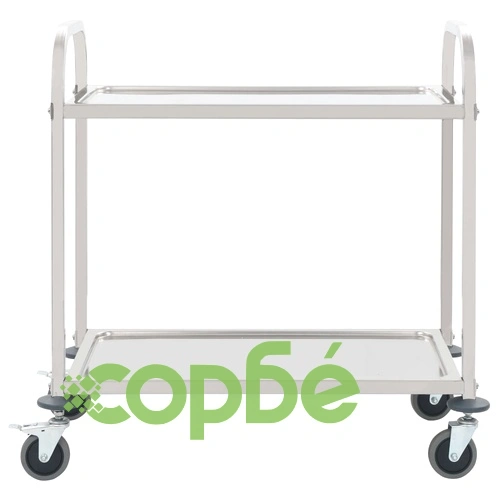 Кухненска количка с 2 рафта, 95x45x83,5 см, неръждаема стомана ➤ топ цена ➤ sorbe.bg