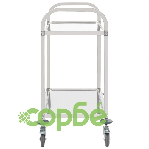 Кухненска количка с 2 рафта, 95x45x83,5 см, неръждаема стомана ➤ топ цена ➤ sorbe.bg