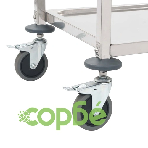 Кухненска количка с 3 рафта, 96,5x55x90 см, неръждаема стомана ➤ топ цена ➤ sorbe.bg