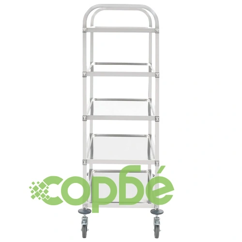 Кухненска количка с 5 рафта, 107x55x147 см, неръждаема стомана ➤ топ цена ➤ sorbe.bg