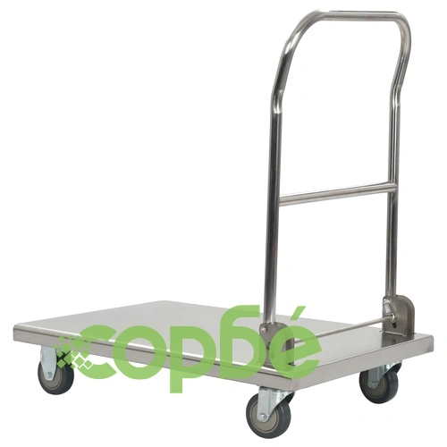 Платформена количка, сребриста, 82x53x86 см, неръждаема стомана ➤ топ цена ➤ sorbe.bg