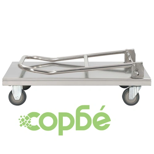 Платформена количка, сребриста, 82x53x86 см, неръждаема стомана ➤ топ цена ➤ sorbe.bg