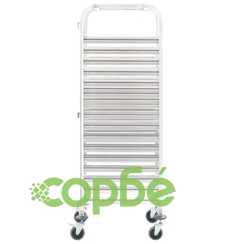 Кухненска количка за 16 табли 38x55x163 см инокс ➤ топ цена ➤ sorbe.bg
