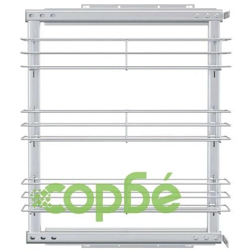 Издърпваща се кошница за кухня 3 нива сребриста 47x15,5x55,5 см ➤ топ цена ➤ sorbe.bg