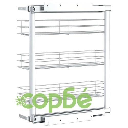 Издърпваща се кошница за кухня 3 нива сребриста 47x15,5x55,5 см ➤ топ цена ➤ sorbe.bg