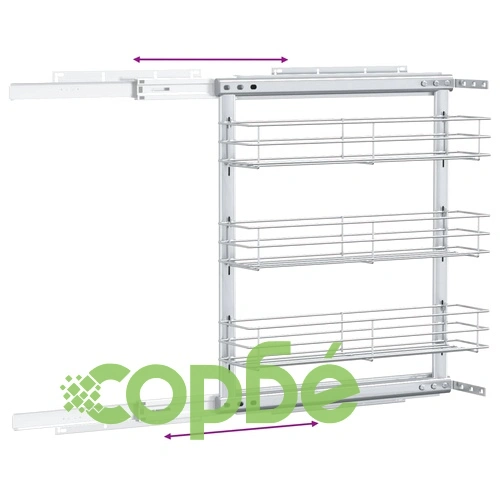 Издърпваща се кошница за кухня 3 нива сребриста 47x15,5x55,5 см ➤ топ цена ➤ sorbe.bg