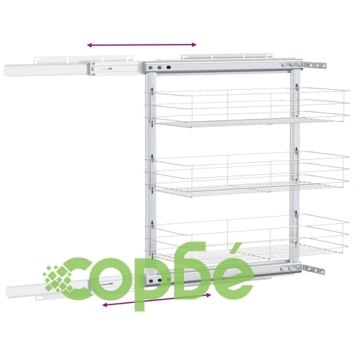 Издърпваща се кошница за кухня 3 нива сребриста 47x25x56 см ➤ топ цена ➤ sorbe.bg