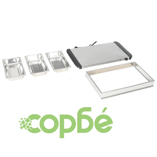 Бюфет за топло сервиране, неръждаема стомана, 300 W, 3x2,5 л ➤ топ цена ➤ sorbe.bg