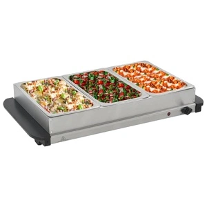 Бюфет за топло сервиране, неръждаема стомана, 300 W, 3x2,5 л