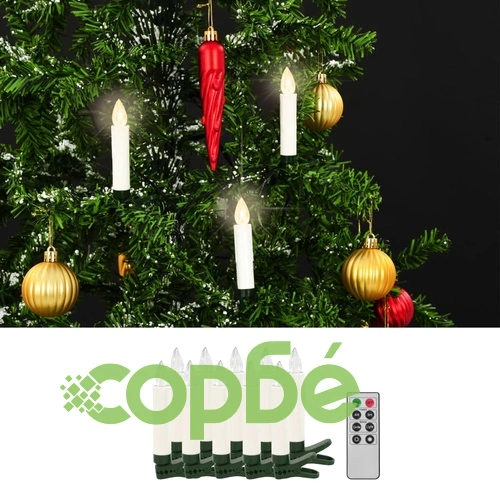 Безжични LED свещи с дистанционно управление, 10 бр, топло бяло ➤ топ цена ➤ sorbe.bg
