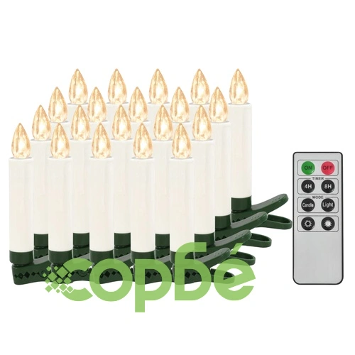 Безжични LED свещи с дистанционно управление, 20 бр, топло бяло ➤ топ цена ➤ sorbe.bg