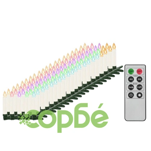 Безжични коледни LED свещи с дистанционно управление 100 бр RGB ➤ топ цена ➤ sorbe.bg