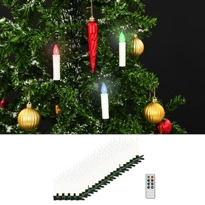 Безжични коледни LED свещи с дистанционно управление 100 бр RGB