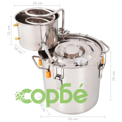 Дестилатор за вода и алкохол, неръждаема стомана, 10 л ➤ топ цена ➤ sorbe.bg