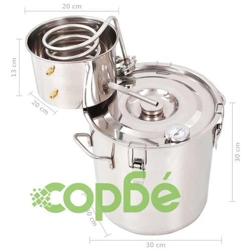 Дестилатор за вода и алкохол, неръждаема стомана, 18 л ➤ топ цена ➤ sorbe.bg