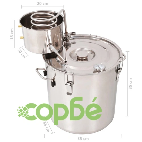 Дестилатор за вода и алкохол, неръждаема стомана, 30 л ➤ топ цена ➤ sorbe.bg