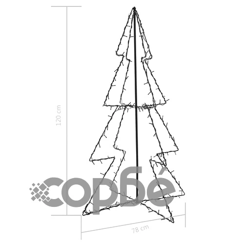 Коледна елха конус, 160 LED, за закрито и открито, 78x120 см ➤ топ цена ➤ sorbe.bg