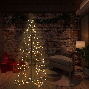 Коледна елха конус, 160 LED, за закрито и открито, 78x120 см