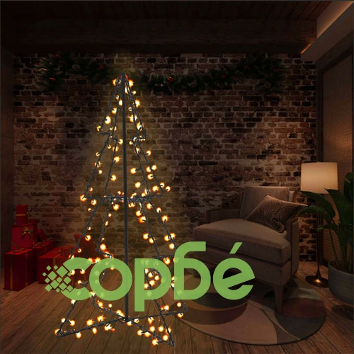 Коледна елха конус, 160 LED, за закрито и открито, 78x120 см ➤ топ цена ➤ sorbe.bg