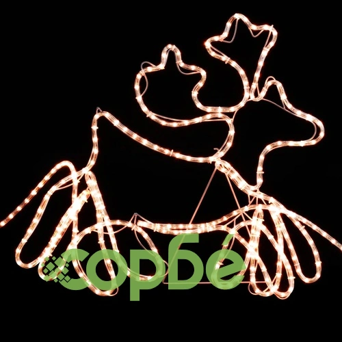 Коледна украса, 4 светещи елена с шейна, 500x10x80 см ➤ топ цена ➤ sorbe.bg