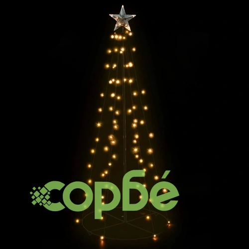 Коледна елха конус, 96 LED, закрито и открито, 72x180 см ➤ топ цена ➤ sorbe.bg