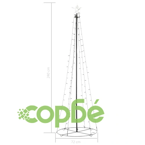Коледна елха конус, 140 LED, закрито и открито, 72x240 см ➤ топ цена ➤ sorbe.bg