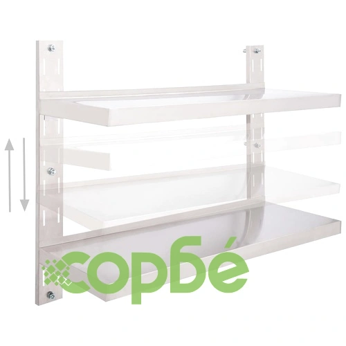 Стенен рафт с 2 нива, неръждаема стомана, 100x30 см ➤ топ цена ➤ sorbe.bg