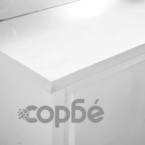 Работна маса с плъзгащи врати, 100x50x(95-97) см, инокс ➤ топ цена ➤ sorbe.bg