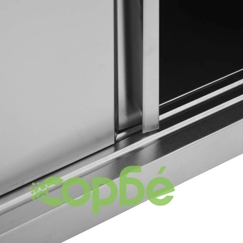 Кухненски стенен шкаф с плъзгащи врати, 90x40x50 см, стомана ➤ топ цена ➤ sorbe.bg