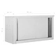 Кухненски стенен шкаф с плъзгащи врати, 90x40x50 см, стомана