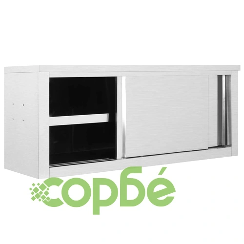 Кухненски стенен шкаф с плъзгащи врати, 120x40x50 см, стомана ➤ топ цена ➤ sorbe.bg