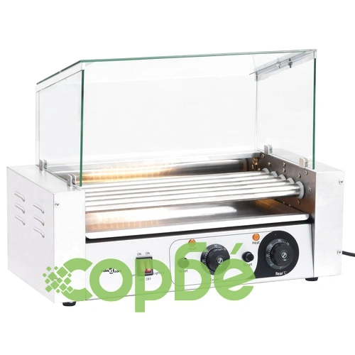 Хотдог грил машина с 5 ролера и стъклен капак 1000 W ➤ топ цена ➤ sorbe.bg