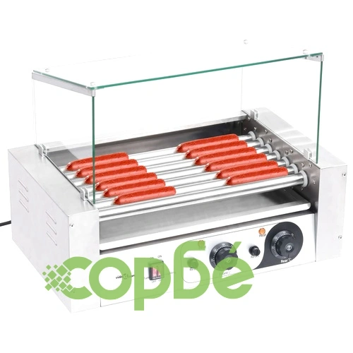 Хотдог грил машина със 7 ролера и стъклен капак 1400 W ➤ топ цена ➤ sorbe.bg