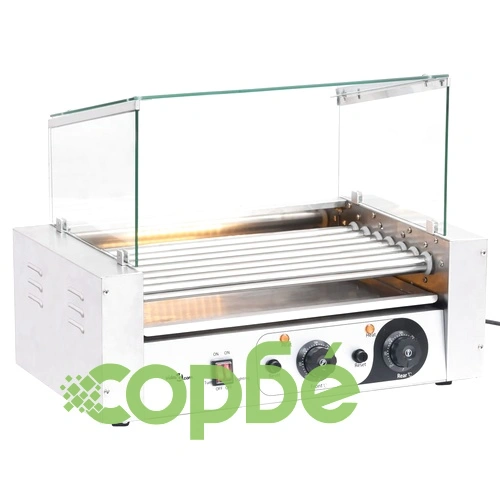 Хотдог грил машина със 7 ролера и стъклен капак 1400 W ➤ топ цена ➤ sorbe.bg