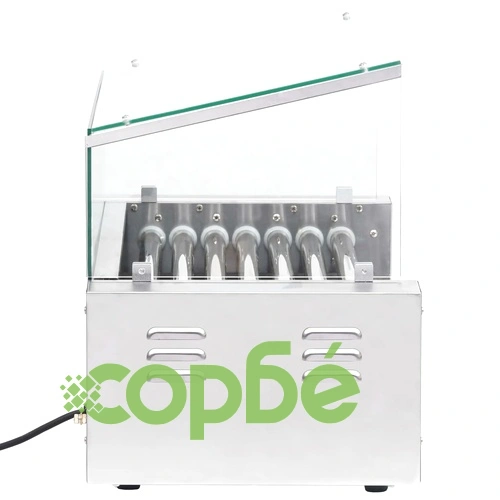 Хотдог грил машина със 7 ролера и стъклен капак 1400 W ➤ топ цена ➤ sorbe.bg