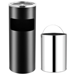 Хотелски кош-пепелник, 30 л, стомана, черен