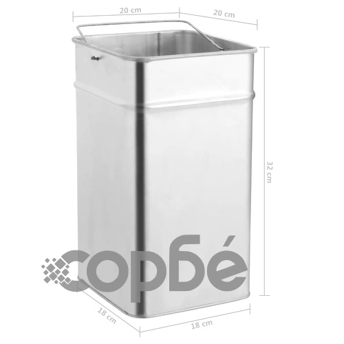 Хотелски кош-пепелник, 36 л, стомана, черен ➤ топ цена ➤ sorbe.bg