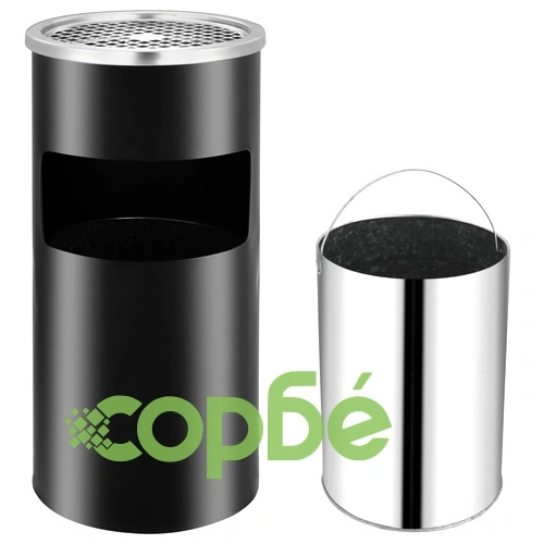 Стенен кош пепелник, стомана, 26 л, черен ➤ топ цена ➤ sorbe.bg