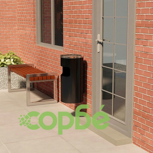 Стенен кош пепелник, стомана, 26 л, черен ➤ топ цена ➤ sorbe.bg