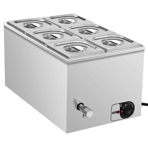 Бен Мари топла витрина неръждаема стомана 1500 W GN 1/6