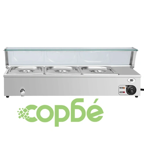 Бен Мари гастронорм топла витрина инокс 3 тави GN 1/2 ➤ топ цена ➤ sorbe.bg