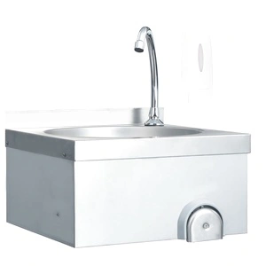 Мивка за ръце с кранче и диспенсър за сапун, неръждаема стомана