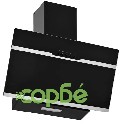 Стенен абсорбатор, 60 см, инокс и закалено стъкло, черен ➤ топ цена ➤ sorbe.bg