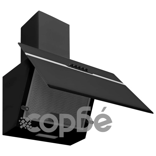 Стенен абсорбатор, 60 см, инокс и закалено стъкло, черен ➤ топ цена ➤ sorbe.bg