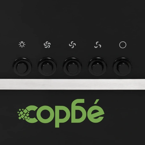 Стенен абсорбатор, 60 см, инокс и закалено стъкло, черен ➤ топ цена ➤ sorbe.bg